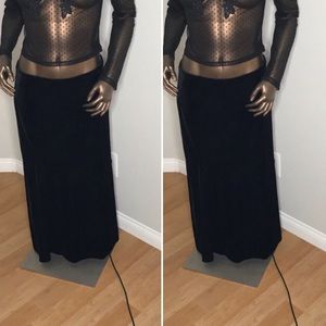 Soft Black velvet maxi skirt